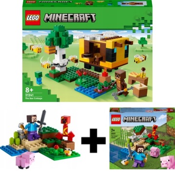 LEGO MINECRAFT PSZCZELI UL ZESTAW 21241 + LEGO 21177 ZESTAW PREZENTOWY
