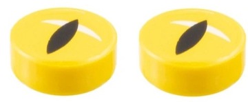 LEGO 2szt Klocek Tile Oko Nadruk 1x1 Yellow żółty 98138pb385