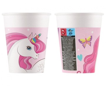 Kubeczki Unicorn Rainbow Colors 200 ml 8 szt.