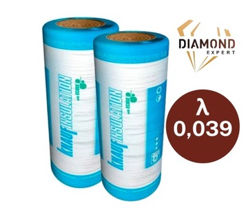 Wełna Mineralna Szklana Knauf NatuRoll PRO 039 Grubość 6 CM / 60 MM