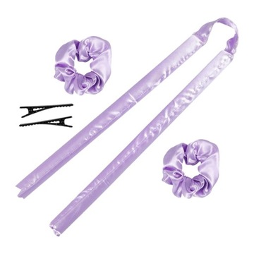 Bezogrzewające lokówki do długich włosów Jedwabna wstążka Wałek do włosów Curling Purple