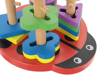 LT337 ДЕРЕВЯННАЯ БОЖЬЯ КОРОВКА МОНТЕССОРИ-ПАЗЛ-СОРТИРОВКА