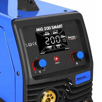SPAWARKA MIGOMAT SHERMAN MIG 200 SMART MMA TIG 200A 230V SYNERGIA FLUX 3W1