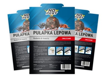 PUŁAPKA LEPOWA LEP NA MYSZY SZCZURY PAJĄKI KARALUCHY PCHŁY NO PEST (3 SZT)