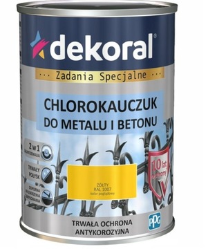 DEKORAL Chlorokauczuk do metalu i betonu Żółty RAL 1007 0,9L