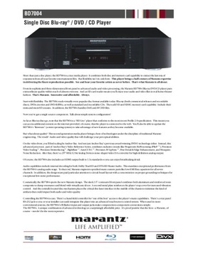 MARANTZ BD7004 серебристый – проигрыватель Blu-ray/DVD/CD