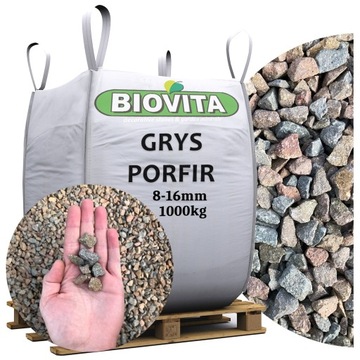 GRYS PORFIR KAMIEŃ DEKORACYJNY 8-16mm BIG BAG TONA