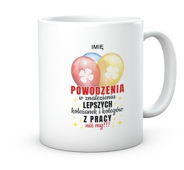 Prezent na pożegnanie koleżanki kolegi! Kubek 330 ml z nadrukiem i grafiki.