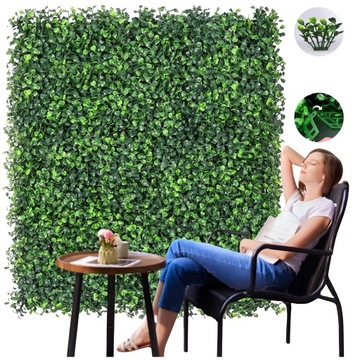 SZTUCZNY BLUSZCZ BUKSZPAN GĘSTY ŻYWOPŁOT 60x40 NA BALKON OGRODZENIE ŚCIANĘ