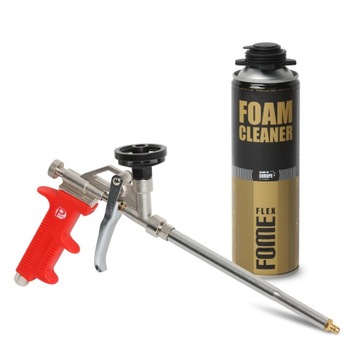 Pistolet do pianki PUR PU kleju teflon z regulacją Pplus + czyścik 500ml