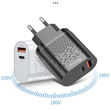 Зарядное устройство USB Type C 65Вт, PPS, 2 порта, быстрое