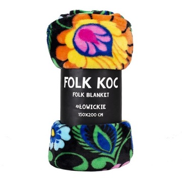 KOC FOLK 150X200 - ŁOWICKI CZARNY