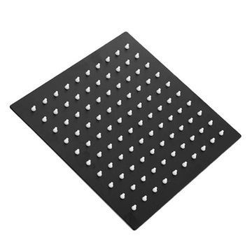 ТОНКИЙ СТАЛЬНОЙ ДОЖДЕВОЙ ДУШ, квадратный, 25см, ЧЕРНЫЙ, душевая лейка