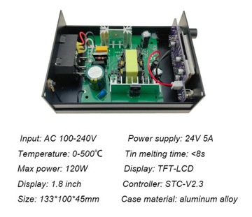 KSGER T12 STC V2.3 120 Вт Цветная паяльная станция