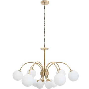 LAMPA SUFITOWA ŻYRANDOL WISZĄCA GLAMOUR 12 SZKLANA