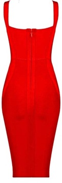 MD červené bandážové šaty L/40