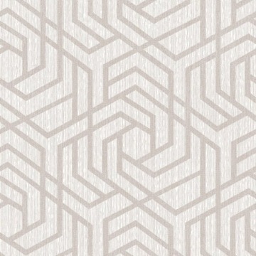 Tapeta Winylowa Flizelinie Geometryczna Beż Brokat