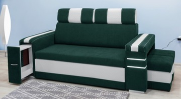 Nowoczesna Sofa Kesler 49 f.spania+barek+pufRaty0%