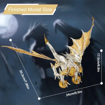 Piececool 3D металлические пазлы Glorystrom Dragon в сборе, наборы моделей головоломки
