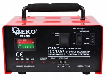 Пусковой выпрямитель Geko G80020 75 А 6/12 В Выпрямитель G80020