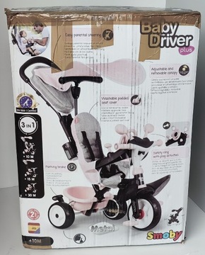 Трехколесный велосипед Smoby Baby Driver Розовый OUTLET