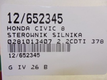 CIVIC 8 ŘÍZENÍ 0281013407 2,2CDTI 37820-RSS-E24