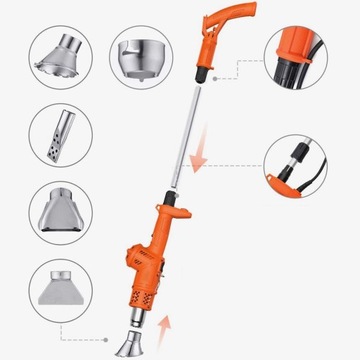 Электрическая горелка для сорняков с регулировкой температуры с помощью набора насадок.