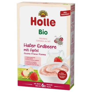 HOLLE BIO KASZKA BEZ CUKRU MLECZNO-OWSIANA TRUSKAWKA-JABŁKO 250g