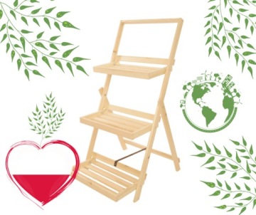 Подставка для цветов, складная деревянная лестница, полка-полка, 5шт, ECO LARGE