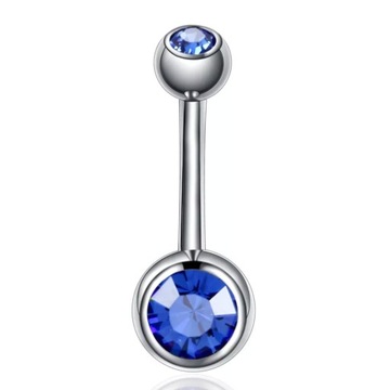 KOLCZYK DO PĘPKA CYRKONI SAPPHIRE TYTAN 1,6/10/5/8