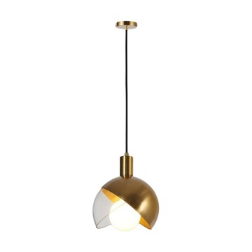 LAMPA SUFITOWA WISZĄCA SZKLANA METALOWA ZŁOTA GOLD