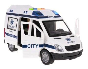 AUTO POLICYJNE POLICJA VAN WÓZ BUS POLICYJNY NAPĘD Dźwięki i Światło