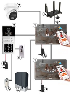 Двухквартирная система видеодомофонов 5TECH два зеркальных монитора 10