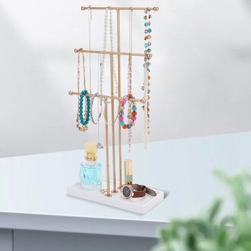 3-СЛОЙНЫЙ ОРГАНАЙЗЕР ДЛЯ ЮВЕЛИРНЫХ УКРАШЕНИЙ ОЖЕРЕЛЬЕ СЕРЬГИ ДЕРЖАТЕЛЬ БРАСЛЕТА ЗОЛОТО