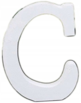 Litera Literka Drewniana C Biała, Napis 3D, 16cm