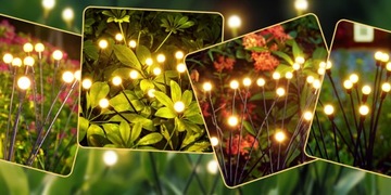 4Szt LAMPA OGRODOWE SOLARNE WBIJANE 10LED KULKI LAMPKI