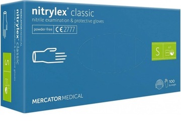 RĘKAWICE DIAGNOSTYCZNE NITRYLOWE S NIEBIESKIE 100s