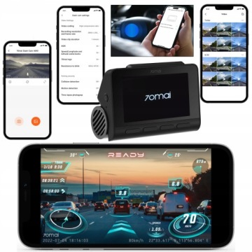 АВТОМОБИЛЬНАЯ КАМЕРА 70MAI A810 4K UHD С БЛОКОМ ПИТАНИЯ UP04 И КАРТОЙ 256 ГБ