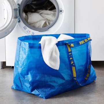 Большая сумка IKEA FRAKTA 71л синяя для белья для бассейна