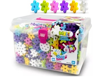 KLOCKI Meli Basic Constructor Pink Travel Box 1000 el. konstrukcyjne wafle