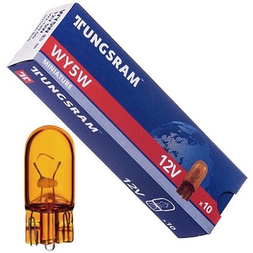 ЛАМПОЧКА TUNGSRAM WY5W 12V 5W W2,1X9,5D AMBER 1 ШТУКА 