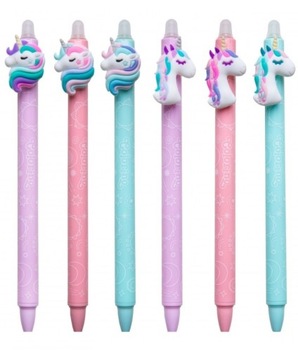 6szt długopis wymazywalny JEDNOROŻEC UNICORN z gumką ścieralny Colorino