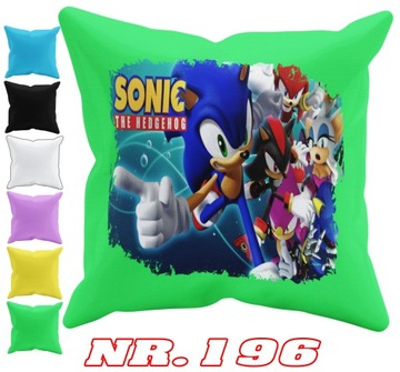 POSZEWKA NA PODUSZKĘ JAŚKA DO PRZEDSZKOLA SONIC JEŻYK + IMIĘ GRATIS