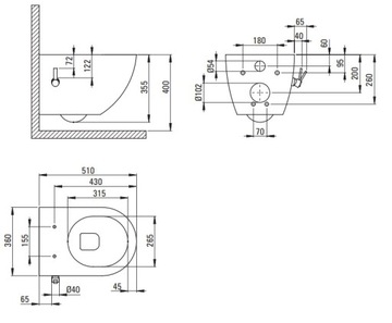 MISKA WC RIMLESS CZARNA Z FUNKCJĄ BIDETU DEANTE+ BATERIA