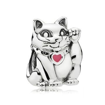 Zawieszka SREBRO 925 Charms Machający Kotek