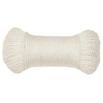 Белая рабочая веревка 6 мм 50 м полипропилен