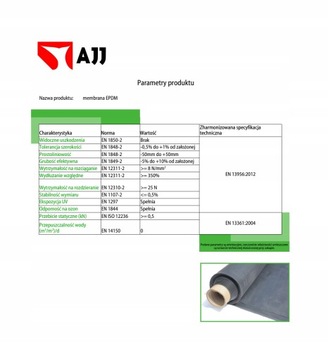 Мембранная изоляция EPDM из США от AJJ.pl 7,6 м х 1 м