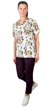 Komplet medyczny cygaretki i bluza we wzorek r.XL