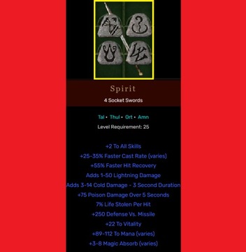 D2R Diablo 2 Resurrected Ladder Duch Spirit Sword
