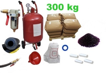 Zestaw do piaskowania Piaskarka + Ścierniwo 300 kg